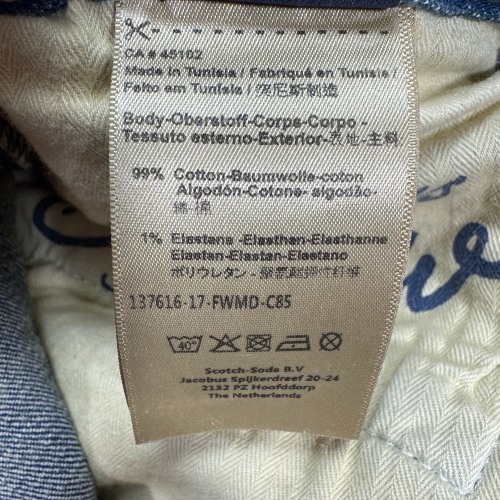 Scotch Soda Phaidon Jeans Mens 36x34 Tagged 34x34 Blue Button Fly Denim Wash - Picture 15 of 16
